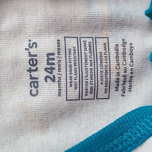 CARTER'S BRAND BOYS ONE PIECE SPACE PAJAMAS WITH FEET SIZE 24 MONTHS - Picture 4 of 8